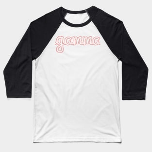 Gamma Cursive Greek Letter Baseball T-Shirt